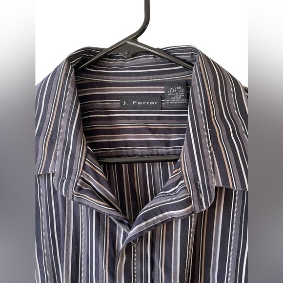 Men’s J FERRAR Black Striped Shirt - Picture 3 of 5